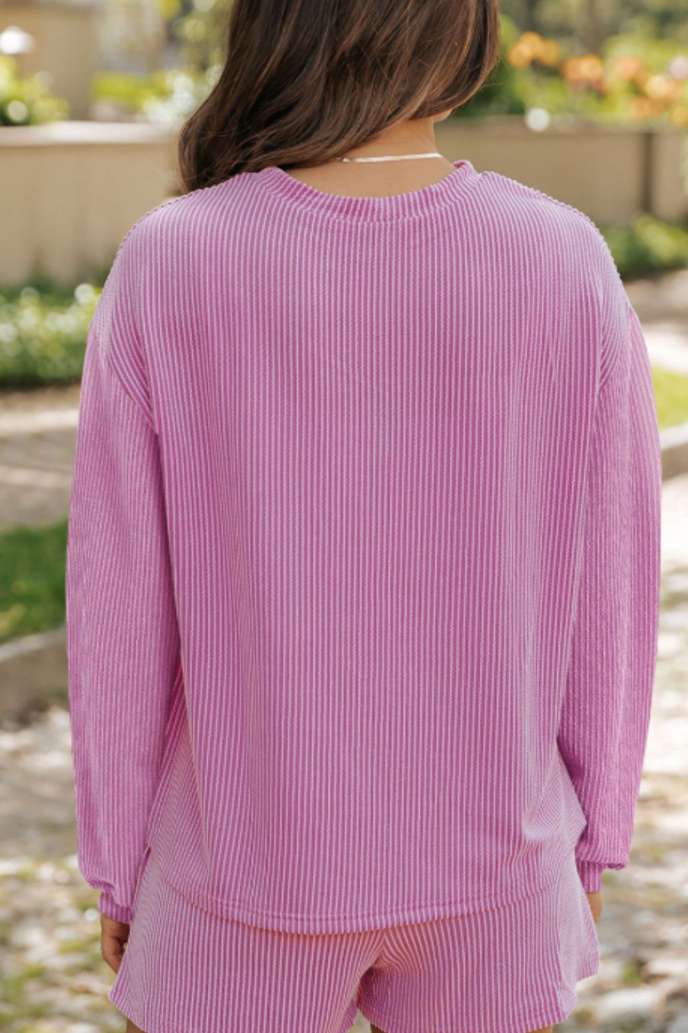 Conjunto de top de manga larga y pantalones cortos con cordón y lentejuelas en forma de corazón XOXO para el día de San Valentín