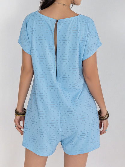 Round Neck Short Sleeve Romper – Casual & Comfy