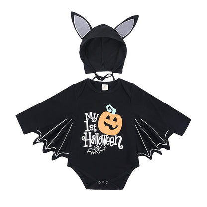 Baby Halloween Jumpsuit | Pumpkin Letter Long-Sleeve Romper