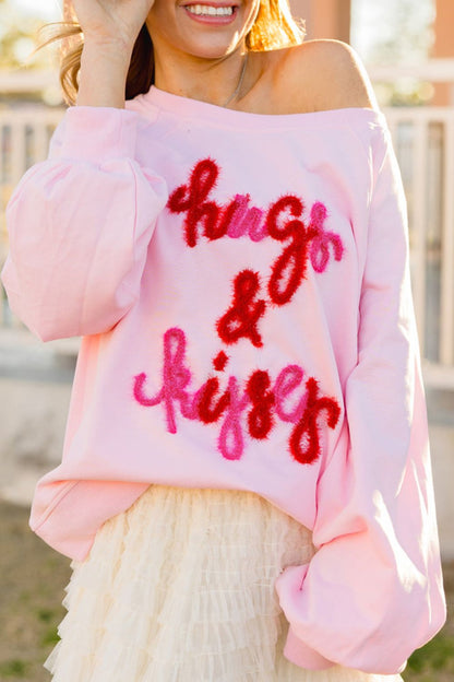 Sudadera de cuello redondo ABRAZOS Y BESOS de San Valentín