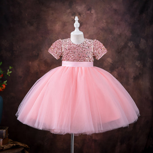 Piano Costume Sequined Puffy Gauze Children's Gown