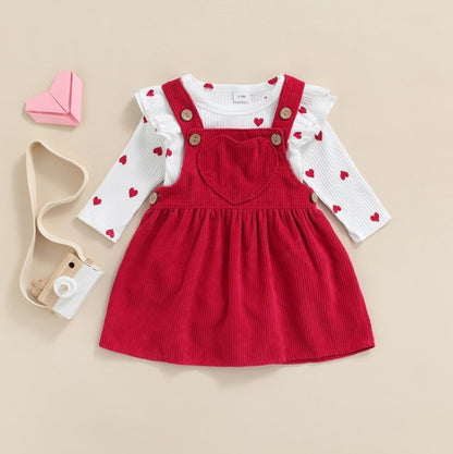 Baby Girl Valentine’s Day Outfit | Adorable Heart-Print Suit