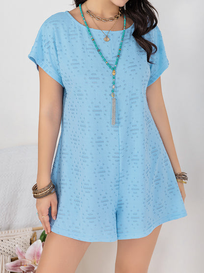 Round Neck Short Sleeve Romper – Casual & Comfy