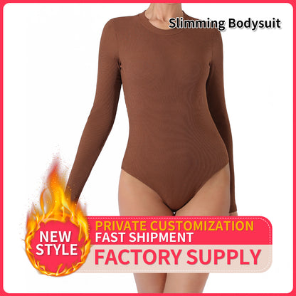 Body de color liso sencillo de moda para mujer