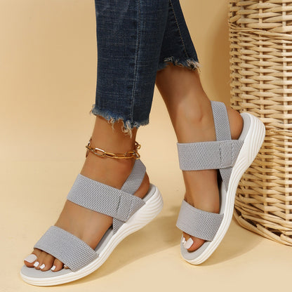 Rubber Open Toe Low Heel Sandals – Comfortable & Stylish