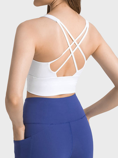 Scoop Neck Crisscross Straps Sports Bra – Stylish & Supportive