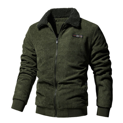 Men's Corduroy Padded Lapel Jacket Classic Warm & Stylish