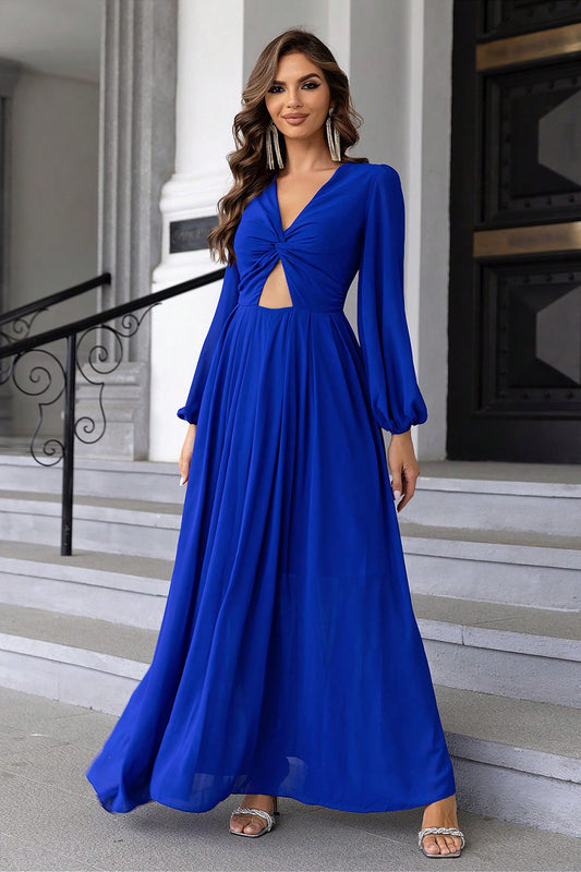 Twist Front Cutout Long Sleeve Dress | Elegant & Trendy Outfit