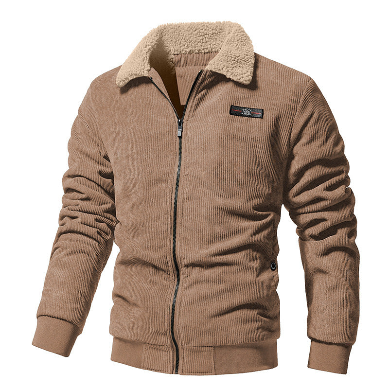 Men's Corduroy Padded Lapel Jacket Classic Warm & Stylish