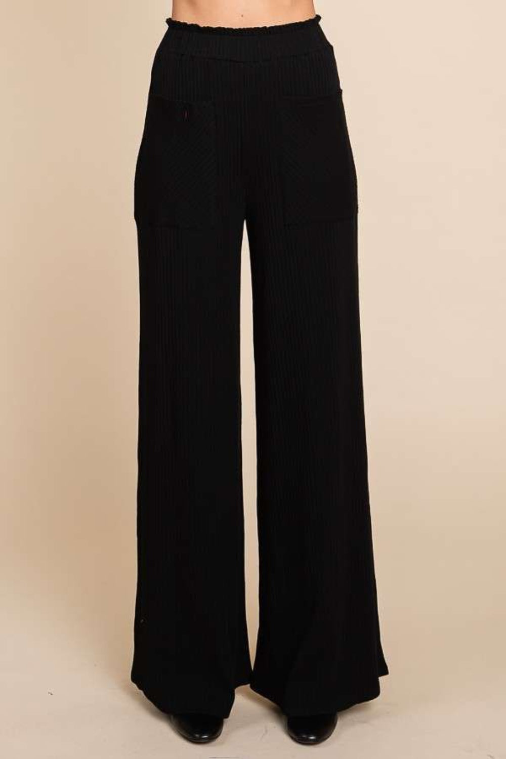 Pantalones anchos de cintura alta y talla grande con código cultural