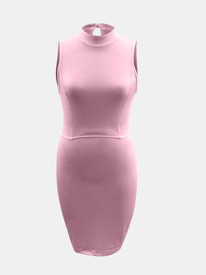 Cutout Mock Neck Sleeveless Dress – Bold & Elegant