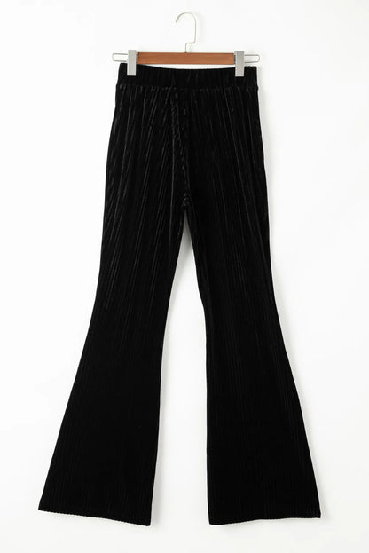 Pantalones de tiro alto con corte acampanado
