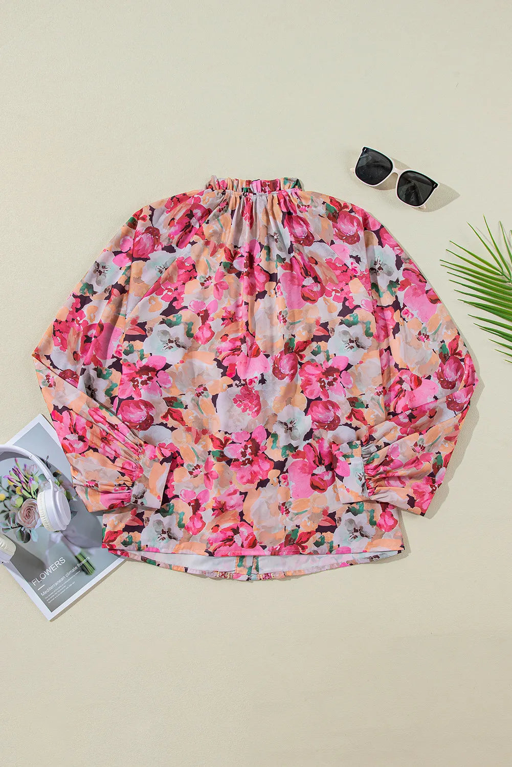 Camisa de manga larga con estampado de volantes