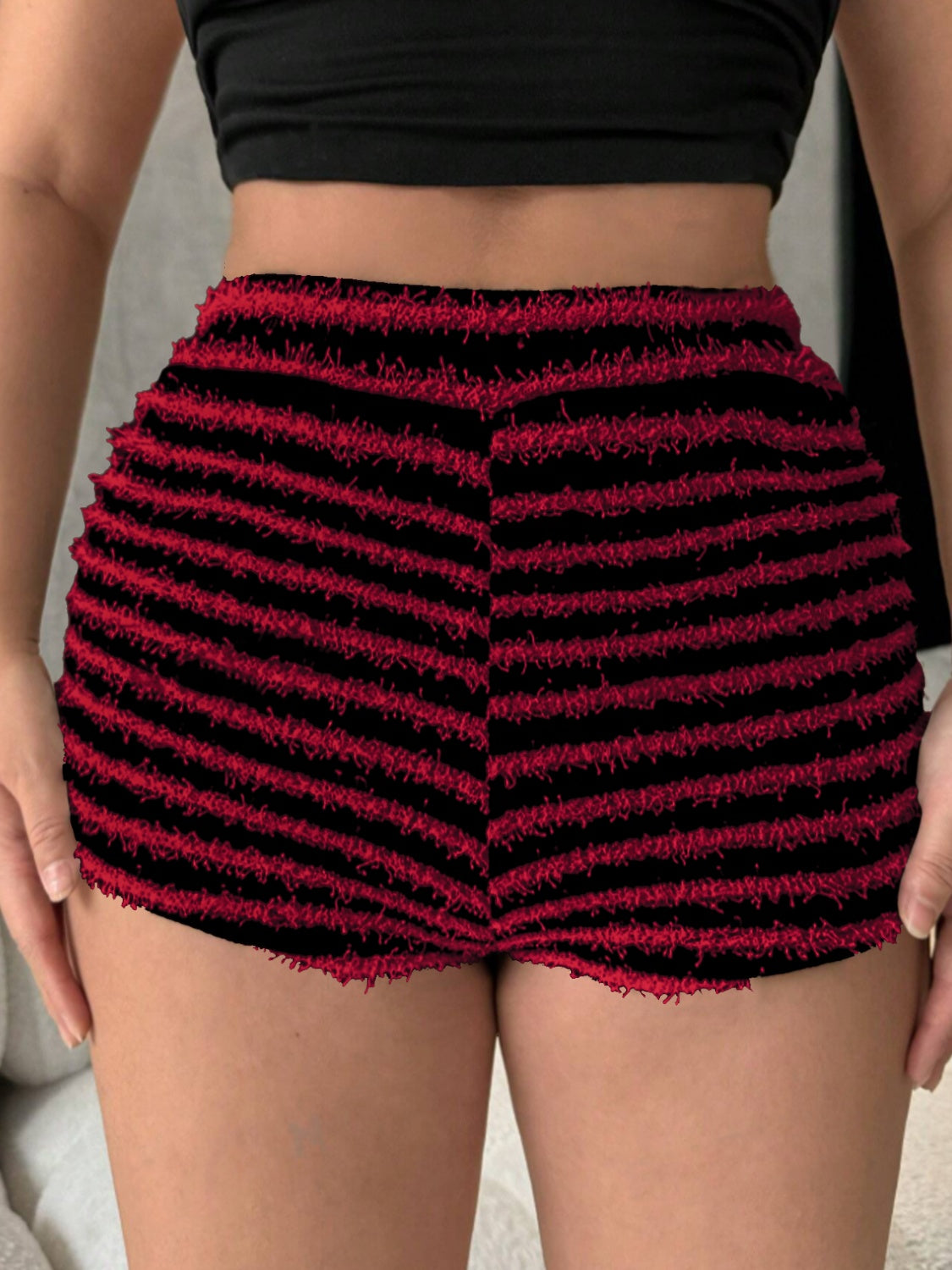 Pantalones cortos de cintura alta a rayas