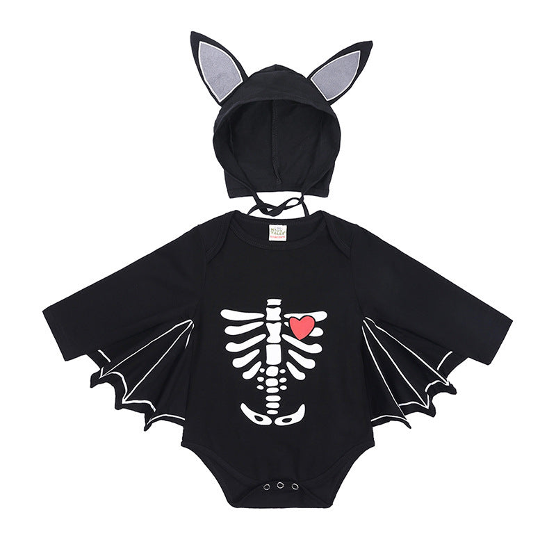 Baby Halloween Jumpsuit | Pumpkin Letter Long-Sleeve Romper