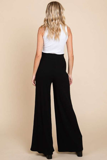 Pantalones anchos de cintura alta y talla grande con código cultural
