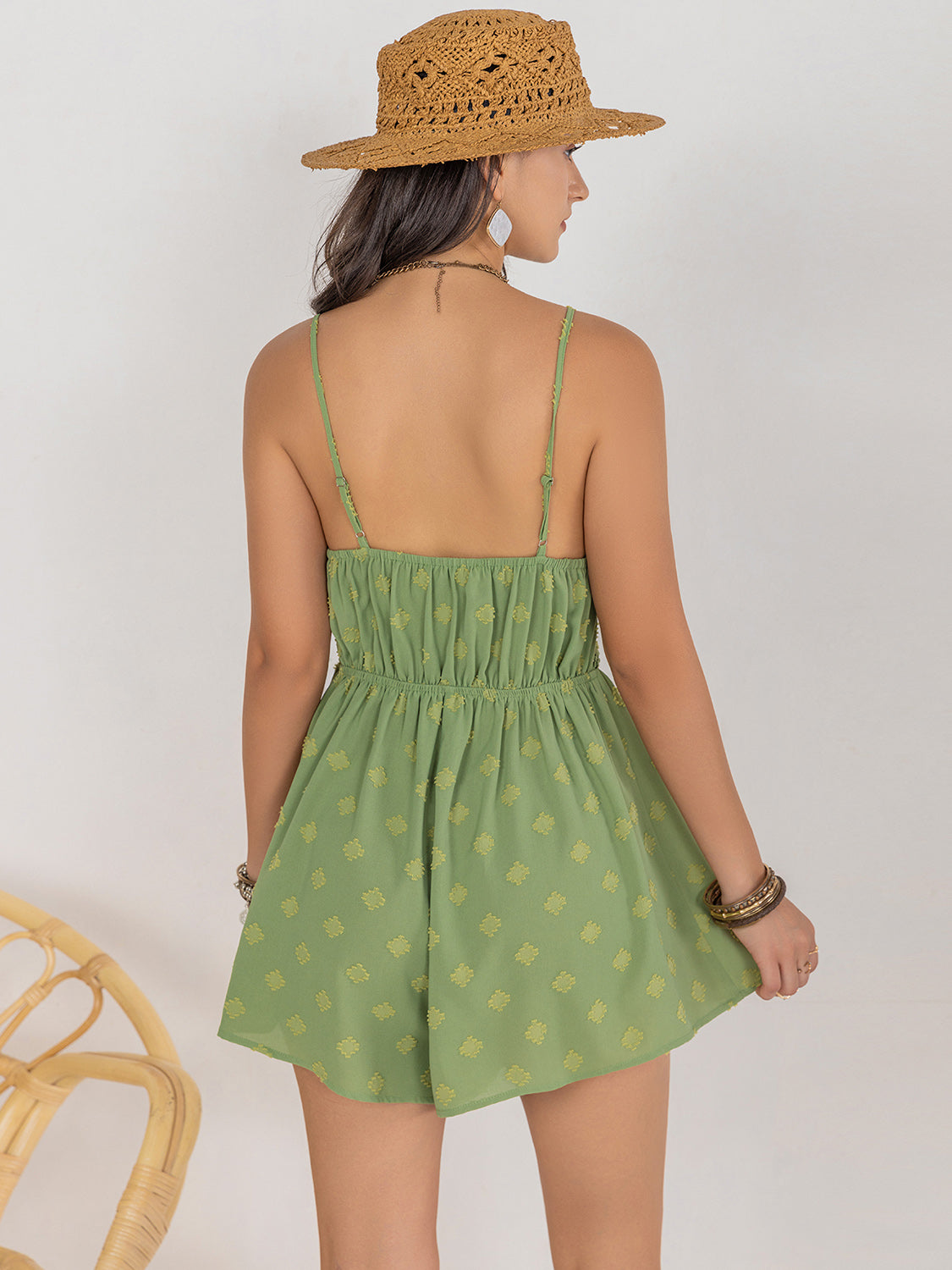 Square Neck Spaghetti Strap Romper – Chic & Trendy