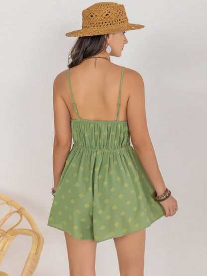 Square Neck Spaghetti Strap Romper – Chic & Trendy