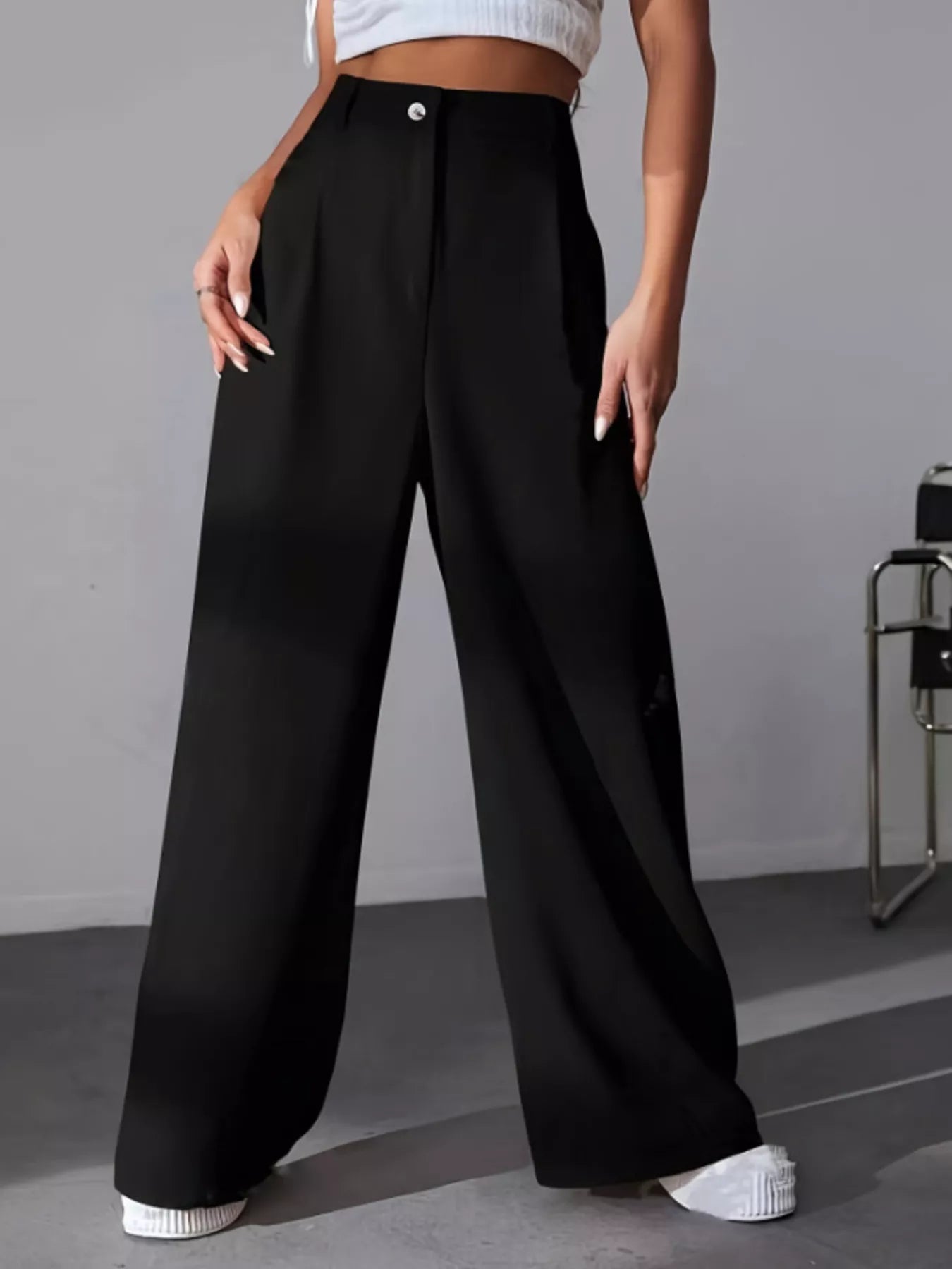 Wide Leg Pleated Pants – BriKey Store
