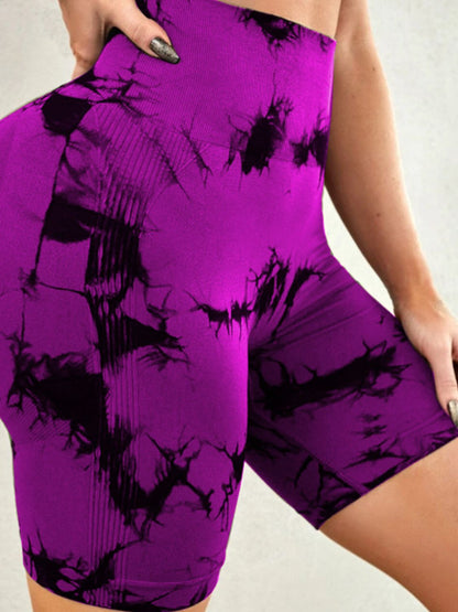 Tie-Dye High Waist Active Shorts | Trendy & Comfortable