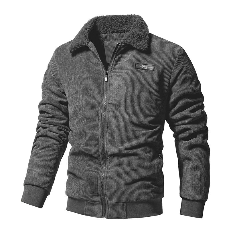 Men's Corduroy Padded Lapel Jacket Classic Warm & Stylish