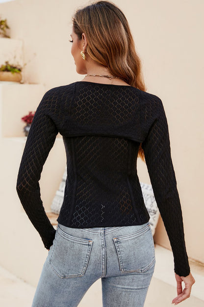 Scoop Neck Long Sleeve Knit Top | Cozy & Chic Wardrobe Essential
