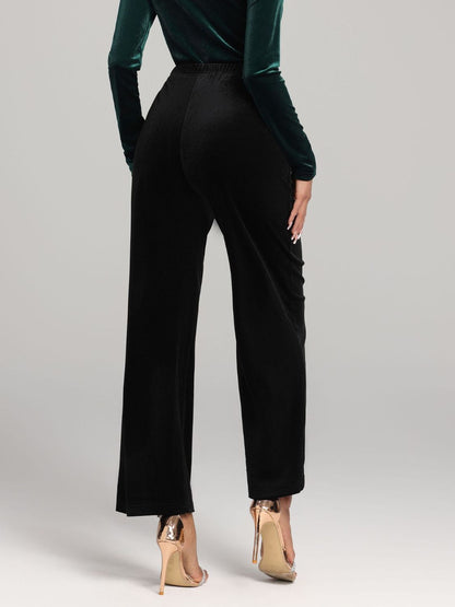 Pantalones de cintura alta y pierna ancha