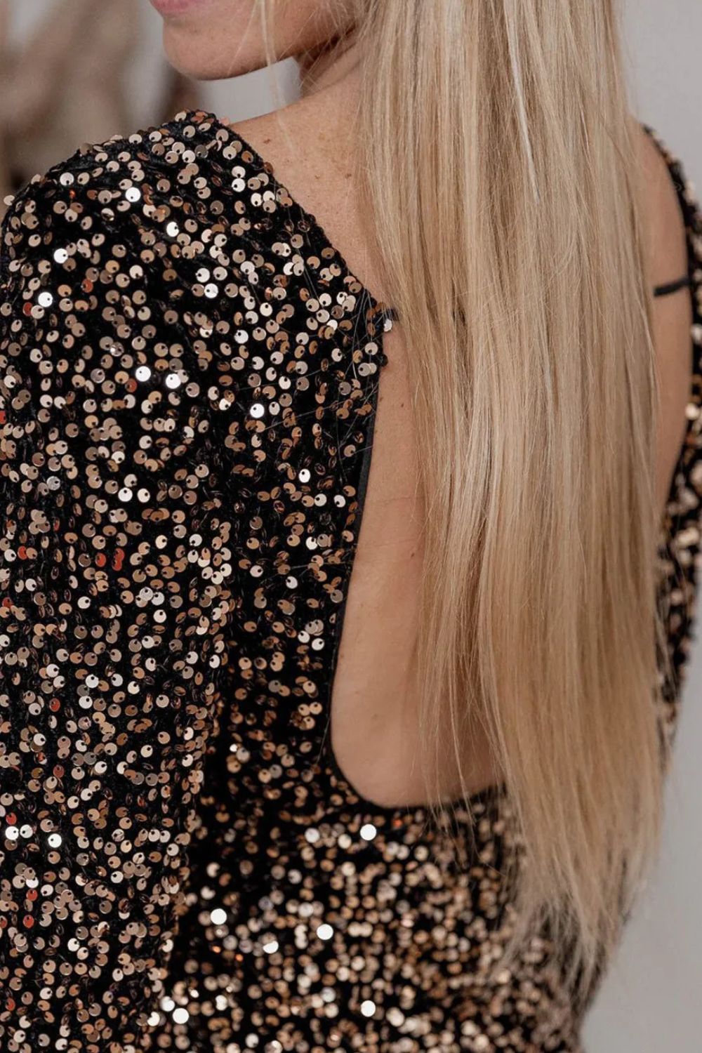Backless Sequin Long Sleeve Dress | Glamorous & Elegant Party Look