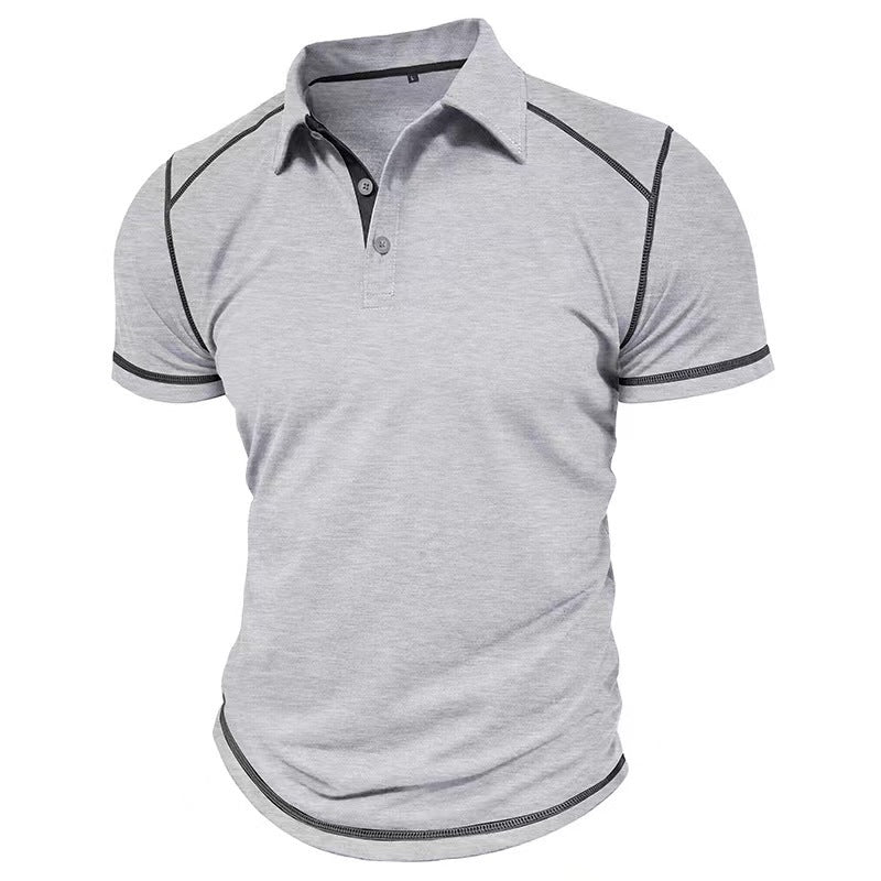 Polo de manga corta con solapa y contraste de color para hombre
