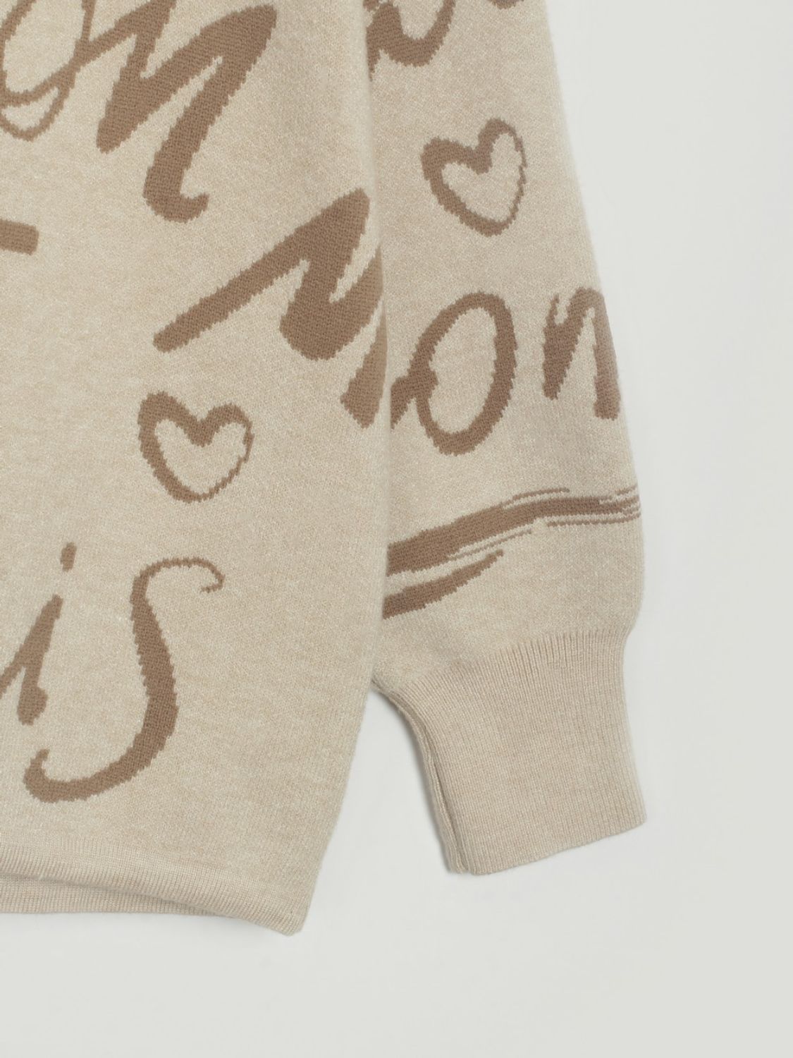 Drawstring Hem Letter Sweater | Trendy & Casual Dropped Shoulder Pullover