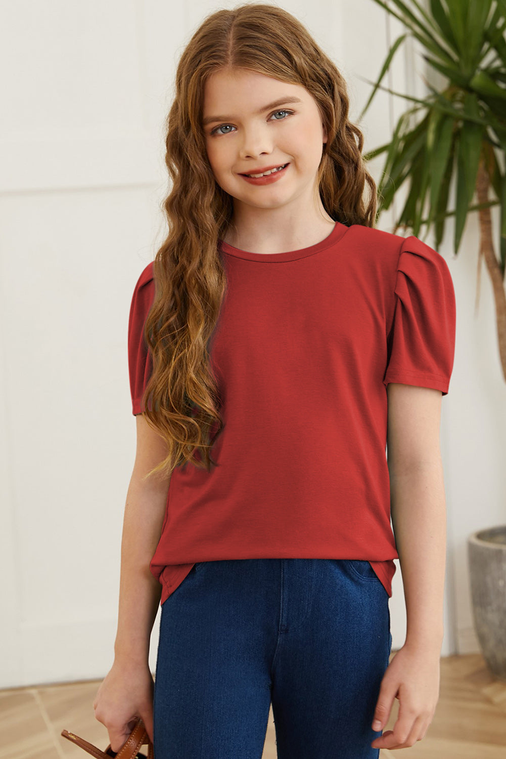 Round Neck Puff Sleeve T-Shirt – Chic & Stylish Everyday Wear