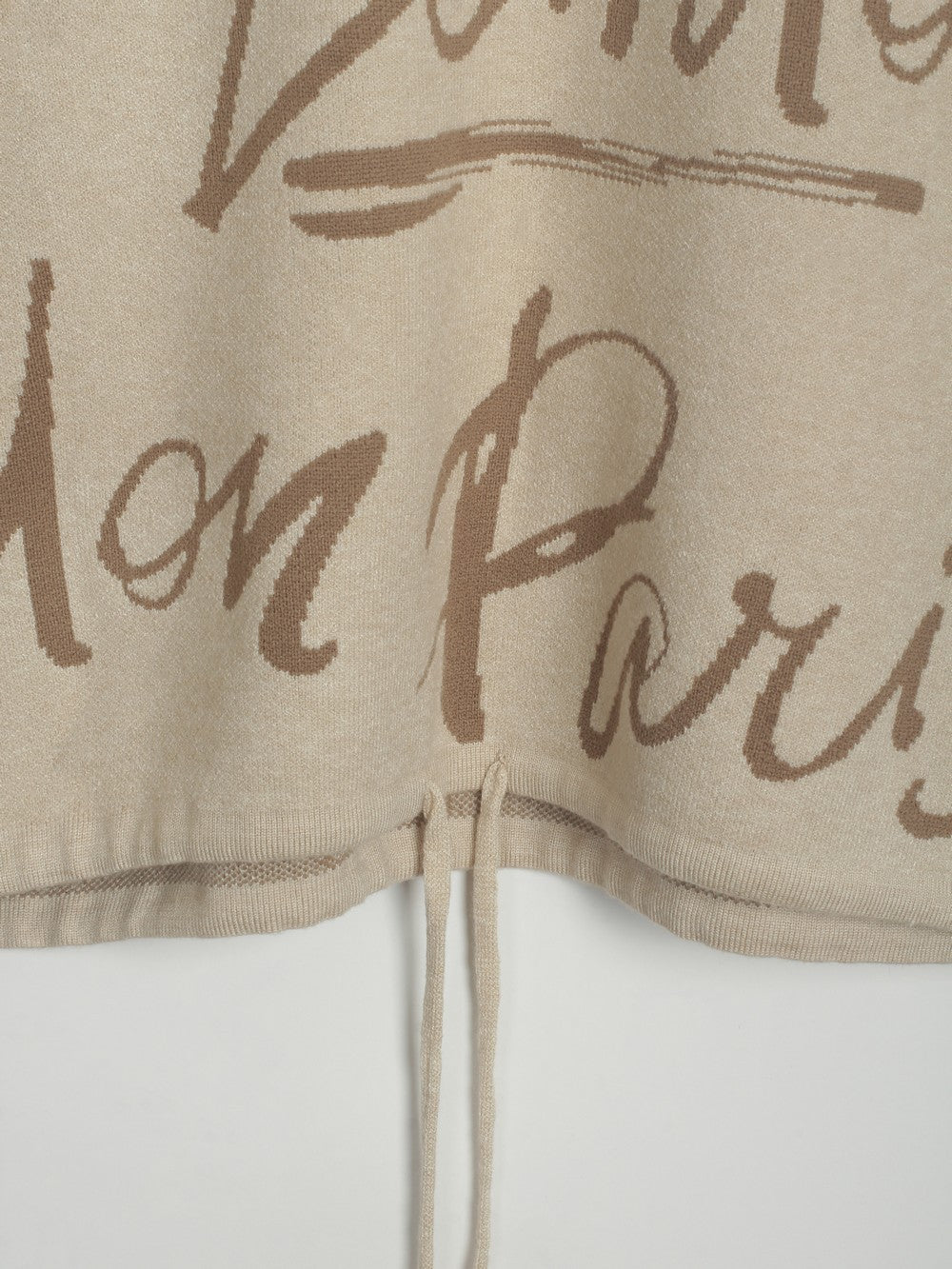 Drawstring Hem Letter Sweater | Trendy & Casual Dropped Shoulder Pullover