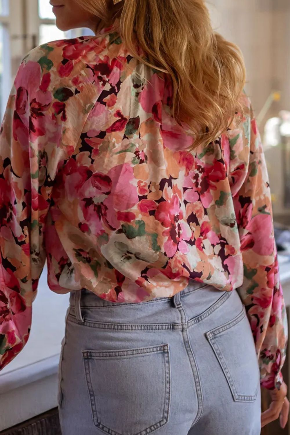 Camisa de manga larga con estampado de volantes
