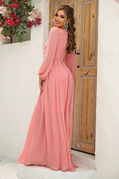 Twist Front Cutout Long Sleeve Dress | Elegant & Trendy Outfit