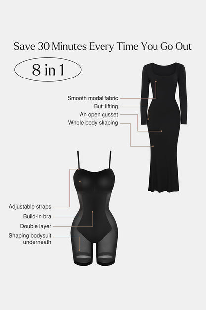 Basic Bae Shapewear Square Neck Maxi Dress