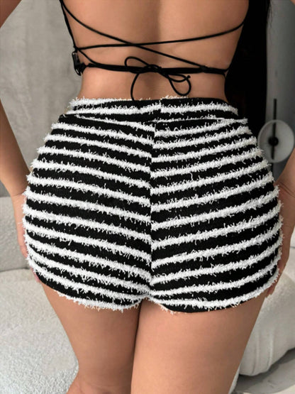 Pantalones cortos de cintura alta a rayas