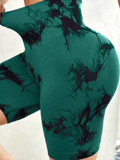 Tie-Dye High Waist Active Shorts | Trendy & Comfortable