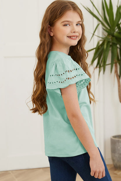 Round Neck Flutter Sleeve T-Shirt – Effortless Chic & Comfort