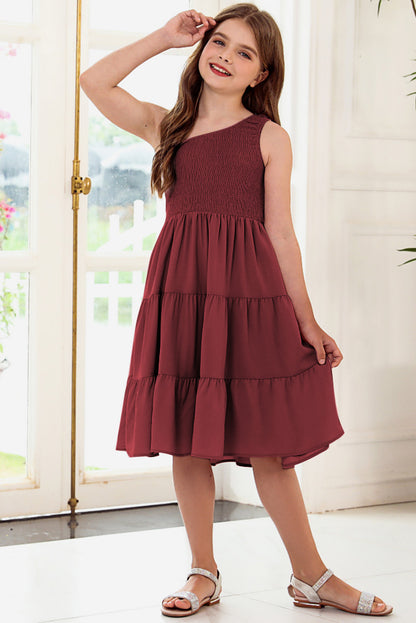 One-Shoulder Sleeveless Tiered Dress – Elegant & Flowy