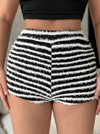 Pantalones cortos de cintura alta a rayas