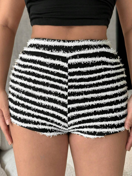 Pantalones cortos de cintura alta a rayas