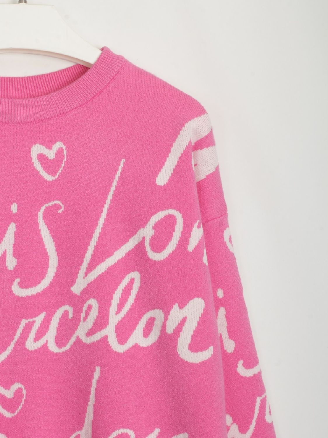 Drawstring Hem Letter Sweater | Trendy & Casual Dropped Shoulder Pullover