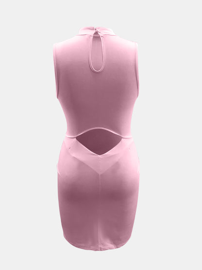 Cutout Mock Neck Sleeveless Dress – Bold & Elegant