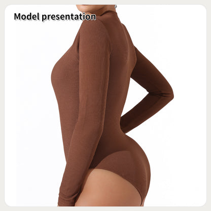Body de color liso sencillo de moda para mujer