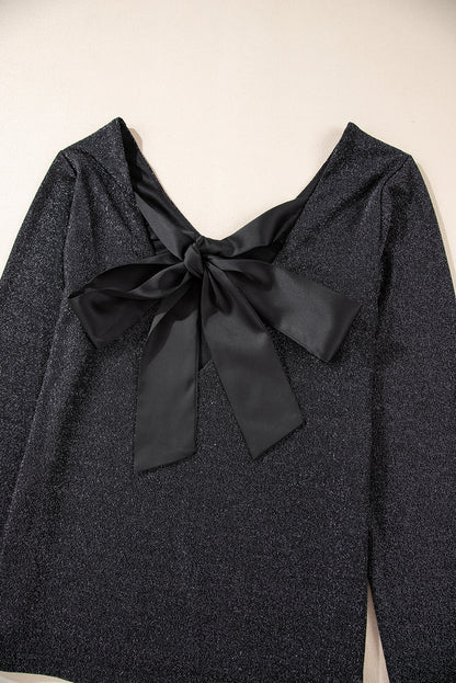 Bowknot V-Neck Blouse | Elegant & Feminine Long Sleeve Top