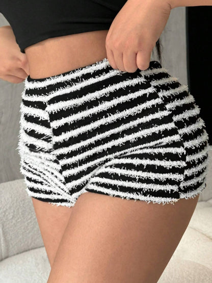 Pantalones cortos de cintura alta a rayas