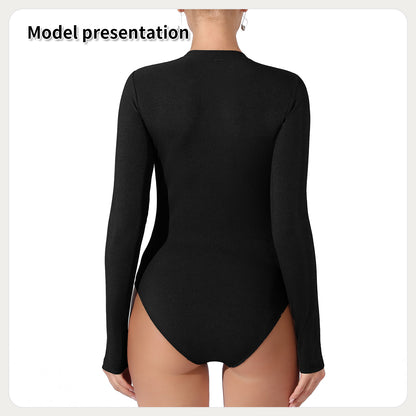 Body de color liso sencillo de moda para mujer