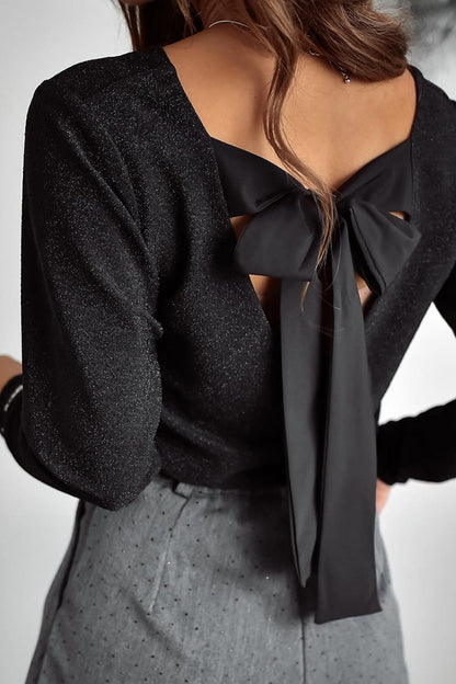 Bowknot V-Neck Blouse | Elegant & Feminine Long Sleeve Top