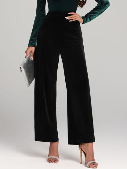 Pantalones de cintura alta y pierna ancha