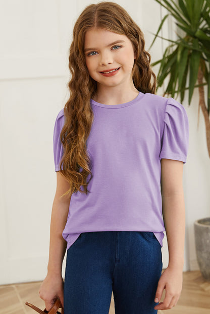 Round Neck Puff Sleeve T-Shirt – Chic & Stylish Everyday Wear